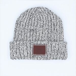 Love Your Melon Black and White cuffed Knit Beanie